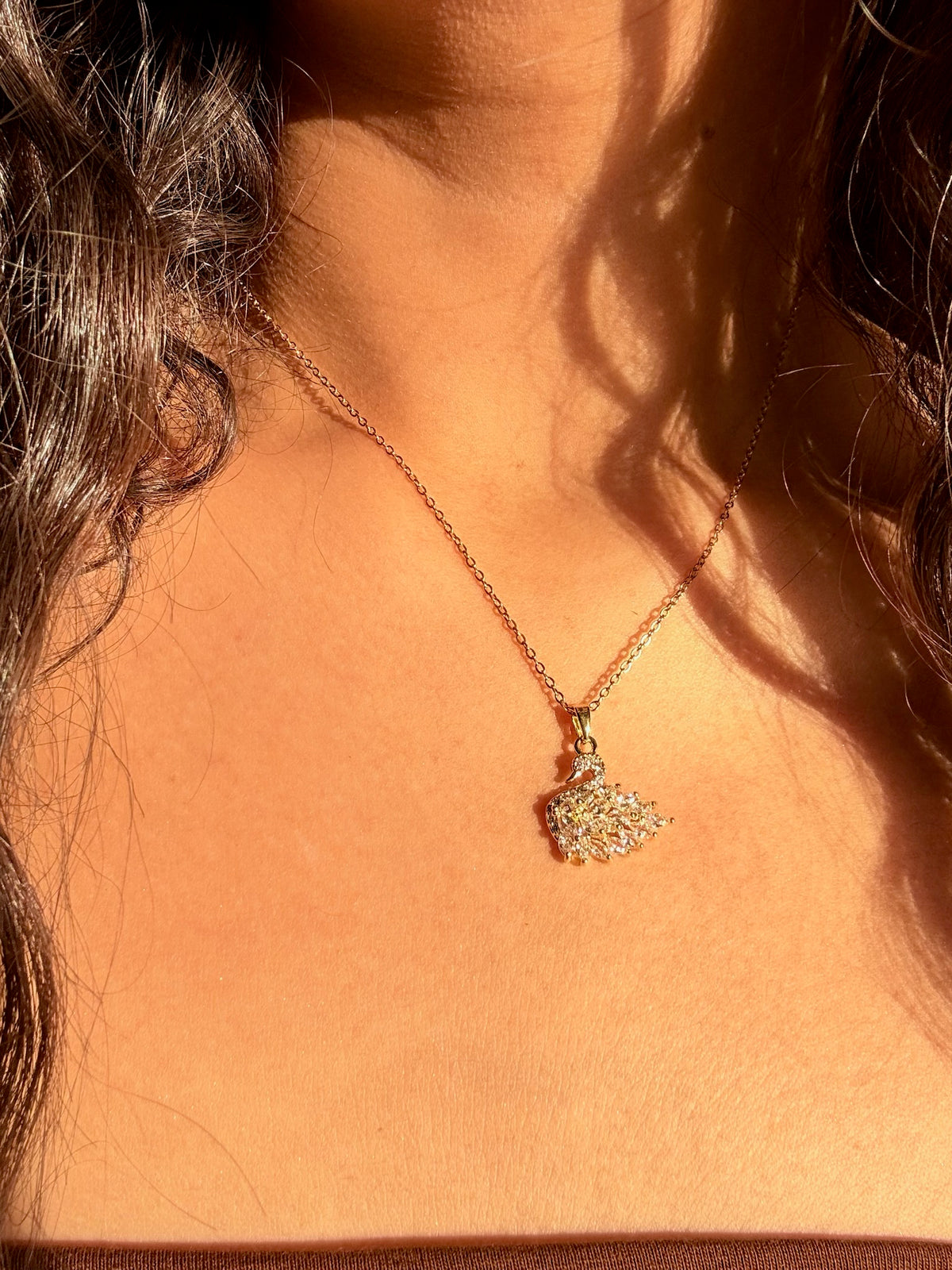 Golden Swan Spark Necklace