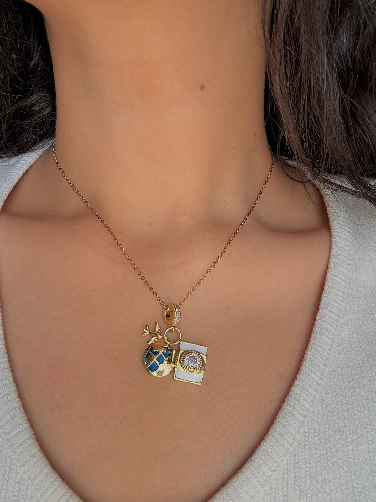 World Traveler Charm Necklace