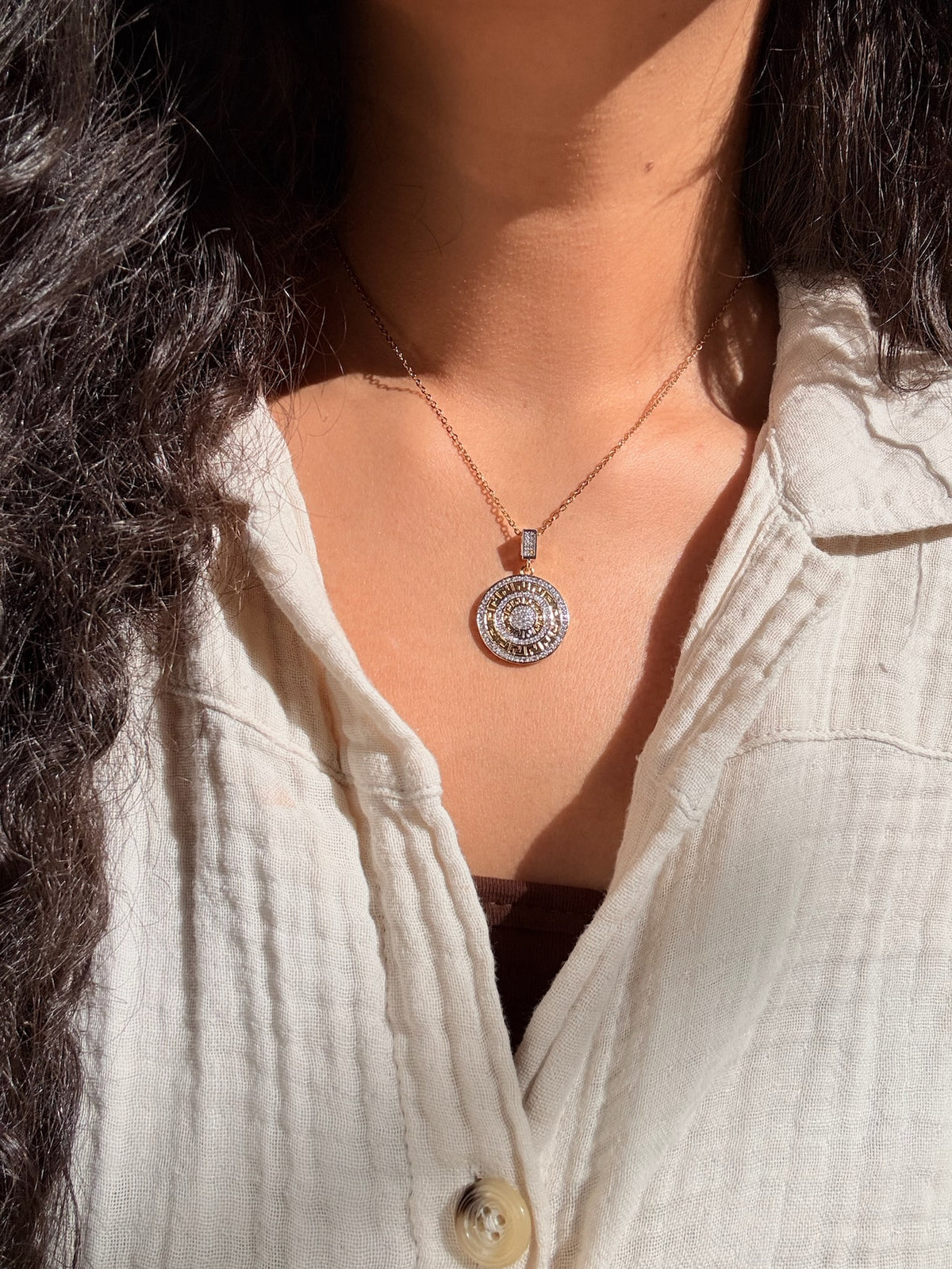 Radiant Circle Pendant Necklace