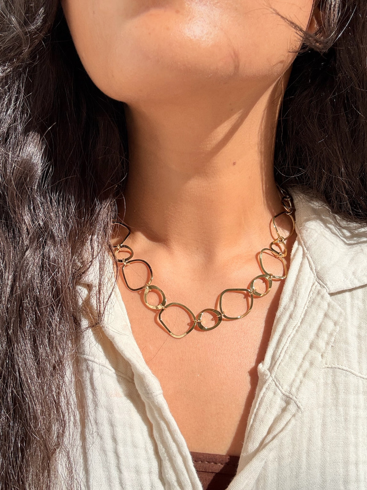 Modern Gold Link Necklace