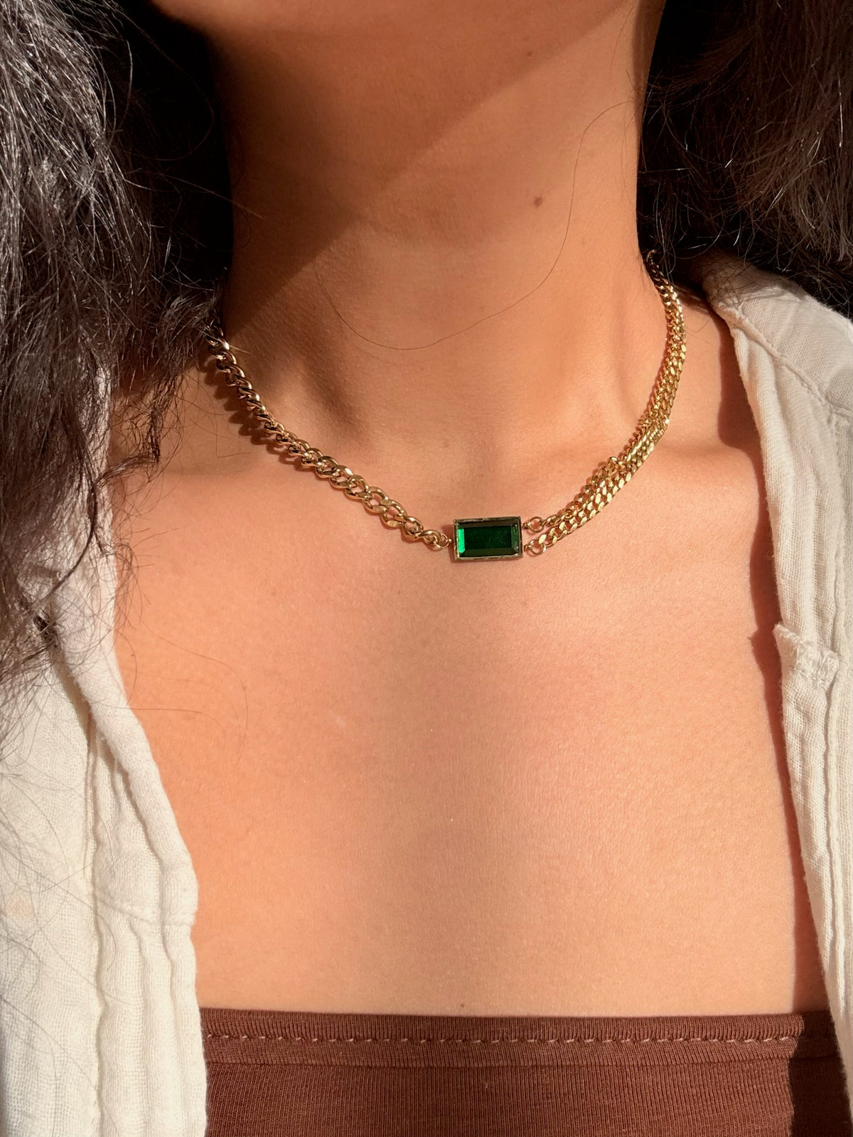 Emerald Chain Necklace