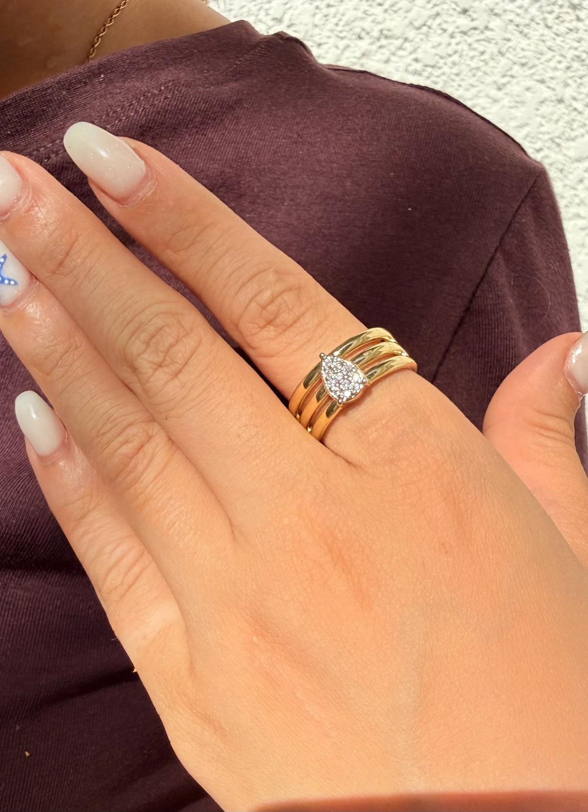 Golden Teardrop Ring